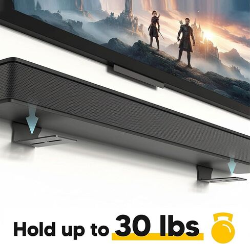 Universal Soundbar Wall Mount Shelf for TV, Adjustable Metal Sound Bar Bracket Wall Mount Compatible with Samsung, LG, Bose, JBL, and More, Soundbar Holder Under or Above TV Mount in Saudi Arabia
