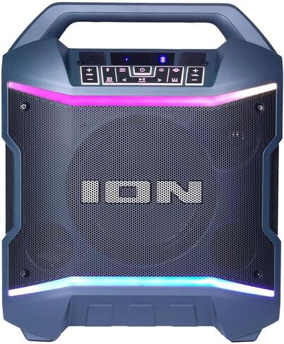 مكبر صوت بلوتوث ION Audio Party Boom Plus قابل لإعادة الشحن مع ميكروفون وتأثيرات ضوئية وباس وراديو FM (متجدد) in Saudi Arabia