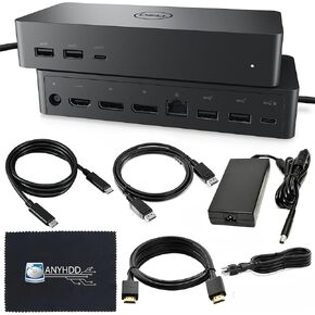 حزمة شاشة مزدوجة لمحطة إرساء Dell UD22 - قاعدة USB-C/USB-A عالمية لأجهزة الكمبيوتر المحمولة مع محول 130 وات مع كابلات HDMI و4K DisplayPort (متجددة) in Kuwait
