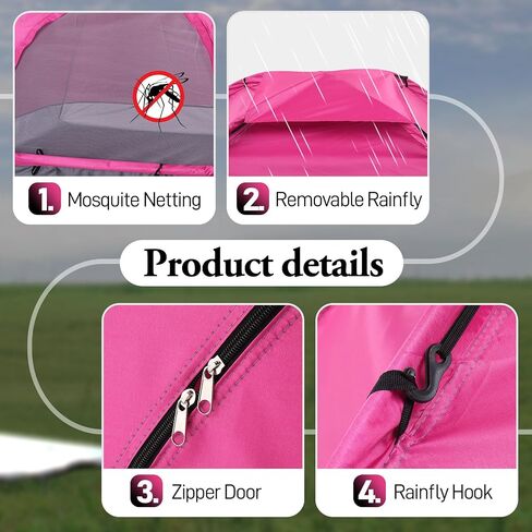 Outvita Camping Tent, 4 Person Dome Tents with Rainfly & Carrying Bag, Waterproof Easy Setup Tent with Mesh Windows for Camping & Hiking in Saudi Arabia