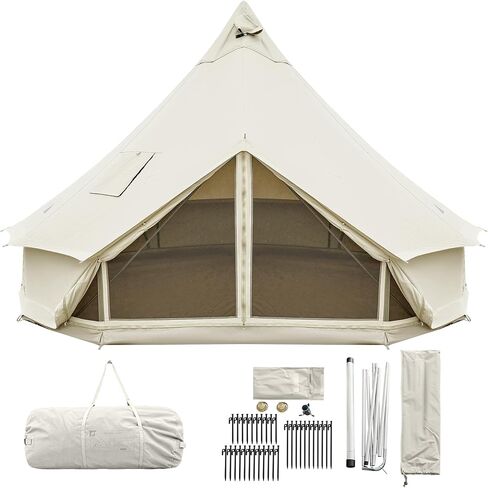 KingCamp Canvas Bell Yurt Tents, 4 Seasons Large Waterproof & Windproof Luxury Glamping Tent w/Stove Jack for Family Outdoor Camping, Hunting, Parties in Saudi Arabia