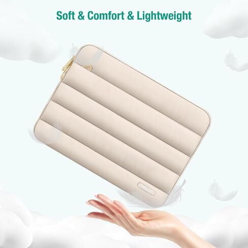 MOSISO 13.3 inch Laptop Case, 13-13.3 inch Puffy Laptop Sleeve Compatible with MacBook Air 13 13.6 M4 M3 M2 M1/Pro 13/Pro 14, HP Dell ASUS Lenovo,Polyester Horizontal Bag with Small Case, Sand in Saudi Arabia