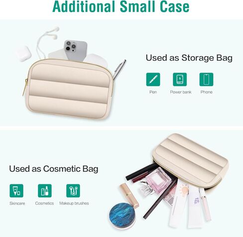 MOSISO 13.3 inch Laptop Case, 13-13.3 inch Puffy Laptop Sleeve Compatible with MacBook Air 13 13.6 M4 M3 M2 M1/Pro 13/Pro 14, HP Dell ASUS Lenovo,Polyester Horizontal Bag with Small Case, Sand in Saudi Arabia