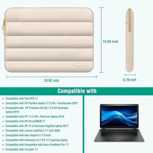 MOSISO 13.3 inch Laptop Case, 13-13.3 inch Puffy Laptop Sleeve Compatible with MacBook Air 13 13.6 M4 M3 M2 M1/Pro 13/Pro 14, HP Dell ASUS Lenovo,Polyester Horizontal Bag with Small Case, Sand in Saudi Arabia