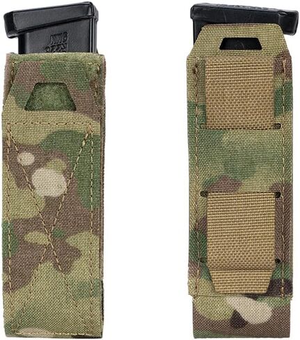 Single Pistol Mag Pouch MOLLE Elastic Open Top Mag Pouch for 9mm .40 S&W .45 ACP MP5 Mag Pouch 500D Nylon in Saudi Arabia