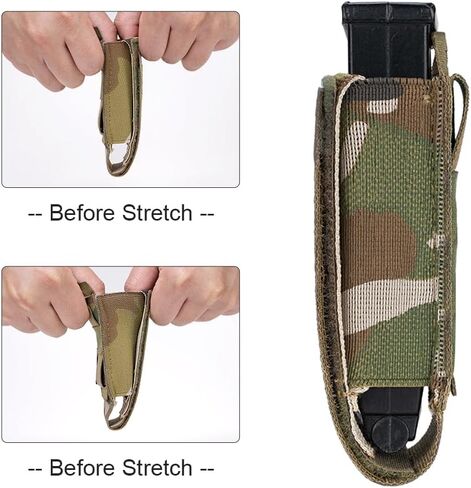 Single Pistol Mag Pouch MOLLE Elastic Open Top Mag Pouch for 9mm .40 S&W .45 ACP MP5 Mag Pouch 500D Nylon in Saudi Arabia