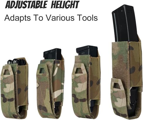 Single Pistol Mag Pouch MOLLE Elastic Open Top Mag Pouch for 9mm .40 S&W .45 ACP MP5 Mag Pouch 500D Nylon in Saudi Arabia