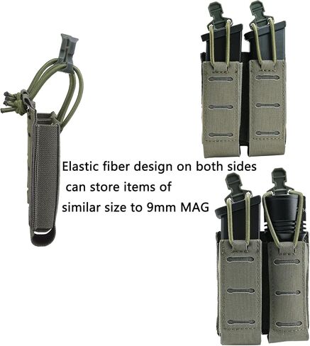 9mm Magazine Pouch,SABADO Double Pistol Mag Pouch Hook and Loop Strap,Double Magazine Pouch for Duty Belt and Vest in Saudi Arabia