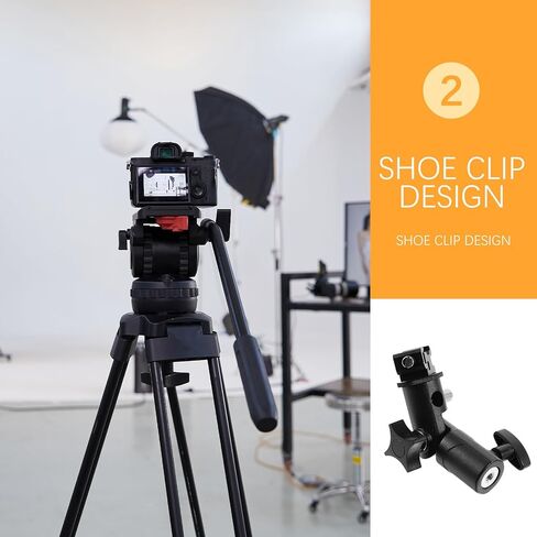 Professional Flash Lamp Holder with Swivel Joint Umbrella Mount Bracket Compatible with Photography Flashlights LED and Strobe Lights for Studio and Outdoor Use in Saudi Arabia