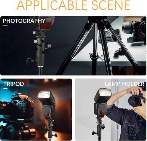Professional Flash Lamp Holder with Swivel Joint Umbrella Mount Bracket Compatible with Photography Flashlights LED and Strobe Lights for Studio and Outdoor Use in Saudi Arabia