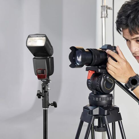 Professional Flash Lamp Holder with Swivel Joint Umbrella Mount Bracket Compatible with Photography Flashlights LED and Strobe Lights for Studio and Outdoor Use in Saudi Arabia