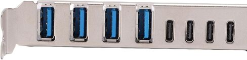 Bewinner PCIe إلى USB 3.2 Gen 2 بطاقة 8 منافذ، 4X Type C 4X Type A بطاقة توسيع 10 جيجابت في الثانية، لـ Win لنظام التشغيل Linux لأجهزة الكمبيوتر المكتبية OS X، محور USB C داخلي مع وحدة تحكم ASM3142 in Saudi Arabia