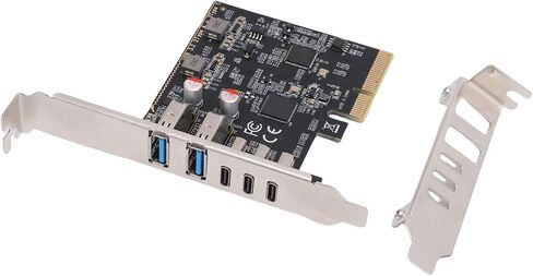 بطاقة توسيع GOWENIC PCIe إلى USB 3.2 GEN2 مع عرض نطاق ترددي 10 جيجابت في الثانية، وبطاقة PCI Express مع 3 منافذ من النوع C ومنفذين من النوع A، لصندوق SSD للكمبيوتر المكتبي in Saudi Arabia
