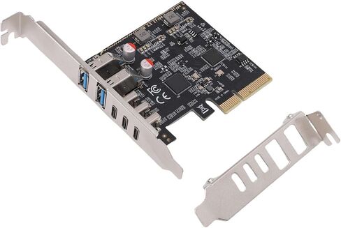 بطاقة توسيع GOWENIC PCIe إلى USB 3.2 GEN2 مع عرض نطاق ترددي 10 جيجابت في الثانية، وبطاقة PCI Express مع 3 منافذ من النوع C ومنفذين من النوع A، لصندوق SSD للكمبيوتر المكتبي in Saudi Arabia