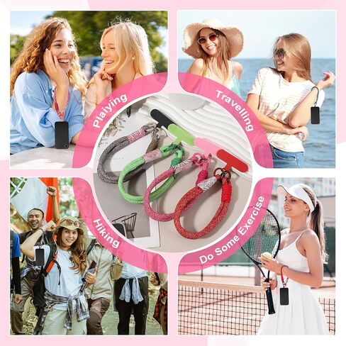 PATIKIL Cell Phone Wrist Lanyard, 2 Pcs Universal Phone Wrist Lanyard Hand Wrist Strap Anti Theft Strap with Pads, Black in Kuwait