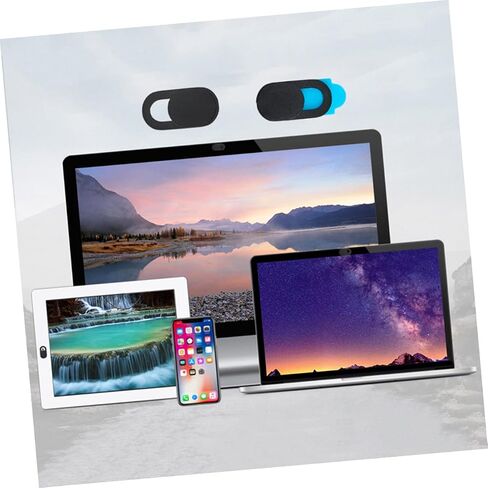 6Pcs Smartphone Webcam Cover Peep Plastic Slider for Laptop Tablet PC Privacy Protection Black in Saudi Arabia