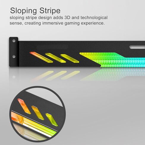 Gugxiom GPU قوس، 5V ARGB GPU دعم قوس، 3Pin 4Pin انزلاق قابل للتعديل بطاقة الرسومات جبل، حامل بطاقة الفيديو in Saudi Arabia