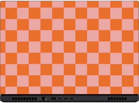 Skinit Laptop Decal Skin Compatible with Lenovo ThinkPad P14s Gen 2 Originally Designed Orange Checkered Design in Saudi Arabia