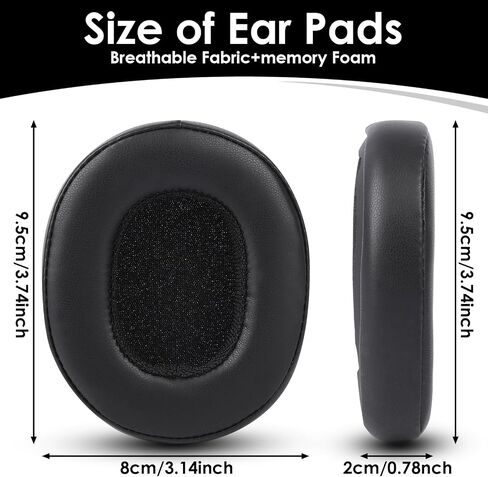 وسائد أذن بديلة لسماعات Skullcandy Crusher Wireless/Evo/ANC Hesh 3/EVO/ANC وVenue ANC، وسائد الأذن، وأغطية أذن سماعة الرأس مع جلد بروتين ناعم، وإسفنج عزل الضوضاء، أسود in Saudi Arabia