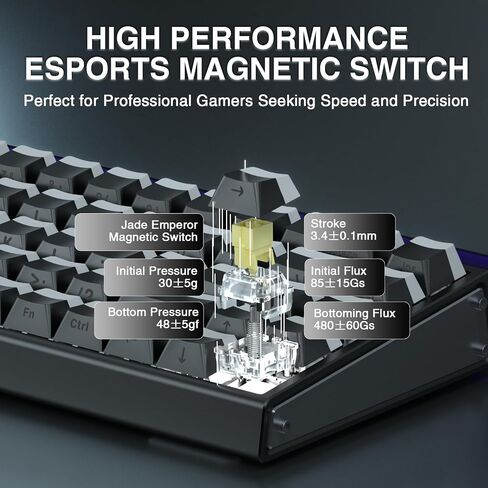 Aula Hero 68 HE 60% Gaming Keyboard Wired, Hall Effect Magnetic Switch Keyboard with Adjustable Actuation, Fast Trigger Mode, 8K Hz Polling Rate, 0.125ms Latency,PBT Keycaps, RGB Backlit (Renewed) in Saudi Arabia