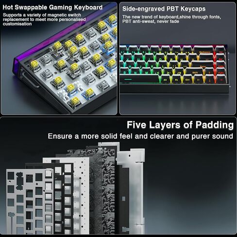 Aula Hero 68 HE 60% Gaming Keyboard Wired, Hall Effect Magnetic Switch Keyboard with Adjustable Actuation, Fast Trigger Mode, 8K Hz Polling Rate, 0.125ms Latency,PBT Keycaps, RGB Backlit (Renewed) in Saudi Arabia