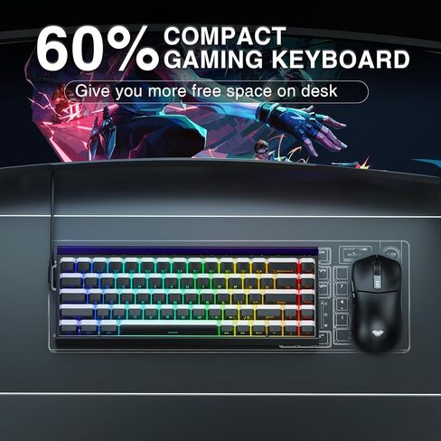 Aula Hero 68 HE 60% Gaming Keyboard Wired, Hall Effect Magnetic Switch Keyboard with Adjustable Actuation, Fast Trigger Mode, 8K Hz Polling Rate, 0.125ms Latency,PBT Keycaps, RGB Backlit (Renewed) in Saudi Arabia