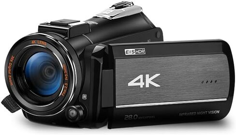 كاميرا فيديو 4K، مسجل كاميرا تكبير رقمي 30X، كاميرا تسجيل فيديو LCD 3.0 بوصة، كاميرات تسجيل فيديو بدقة 28 ميجابكسل مع شاشة دوران 270 درجة للسفر في الهواء الطلق in Kuwait
