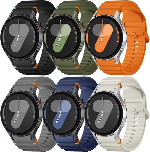 Odbeai 6 حزم حزام رياضي متوافق مع Samsung Galaxy Watch 7 band 6 5 4 40mm 44mm/بدون فجوة حزام سيليكون ناعم مقاوم للماء لساعة Galaxy Watch 6 4 Classic 47mm 43mm 46mm 42mm/Watch 5 pro 45mm للرجال والنساء in Kuwait