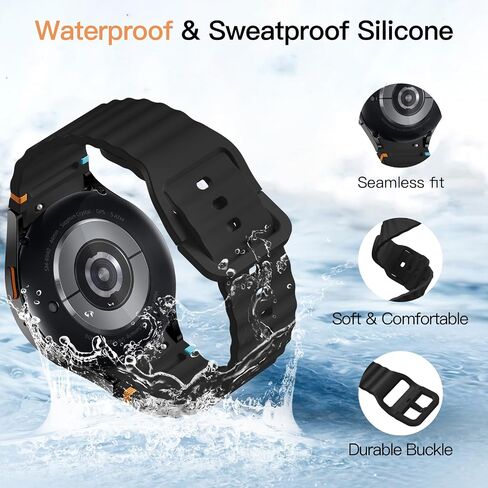 Odbeai 6 حزم حزام رياضي متوافق مع Samsung Galaxy Watch 7 band 6 5 4 40mm 44mm/بدون فجوة حزام سيليكون ناعم مقاوم للماء لساعة Galaxy Watch 6 4 Classic 47mm 43mm 46mm 42mm/Watch 5 pro 45mm للرجال والنساء in Kuwait