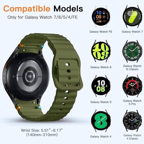 Odbeai 6 حزم حزام رياضي متوافق مع Samsung Galaxy Watch 7 band 6 5 4 40mm 44mm/بدون فجوة حزام سيليكون ناعم مقاوم للماء لساعة Galaxy Watch 6 4 Classic 47mm 43mm 46mm 42mm/Watch 5 pro 45mm للرجال والنساء in Kuwait