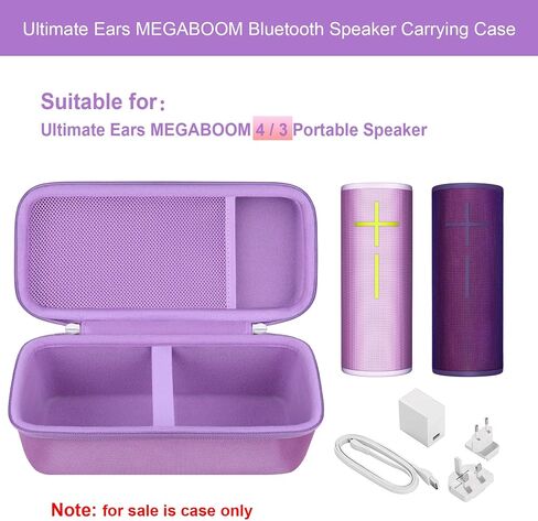 حقيبة حمل Elonbo للأذنين النهائية MEGABOOM 4/3 مكبر صوت بلوتوث محمول مقاوم للماء، غطاء تخزين للسفر MEGABOOM 4 مكبر صوت لاسلكي، جيب شبكي إضافي يناسب كابل الشحن، أزرق in Saudi Arabia