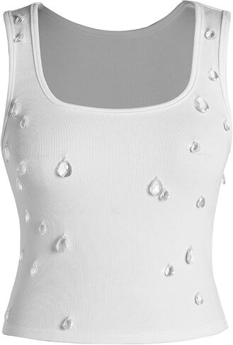 تتصدر محصول Verdusa Women's Crops Party Clubwear Clubwear Crystal Tank Top in Saudi Arabia