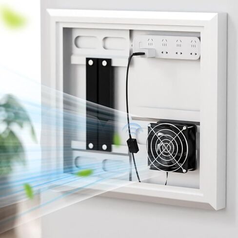 USB Quiet Cabinet Fan for Cabinets with 0-40℃ Thermostat Control Low Noise Cooling 5V1A Input 110cm Cable Powered in Kuwait