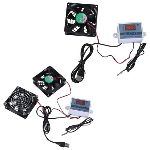 USB Quiet Cabinet Fan for Cabinets with 0-40℃ Thermostat Control Low Noise Cooling 5V1A Input 110cm Cable Powered in Kuwait