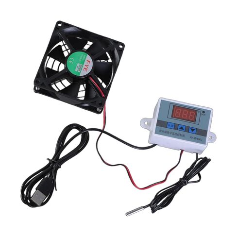 USB Quiet Cabinet Fan for Cabinets with 0-40℃ Thermostat Control Low Noise Cooling 5V1A Input 110cm Cable Powered in Kuwait