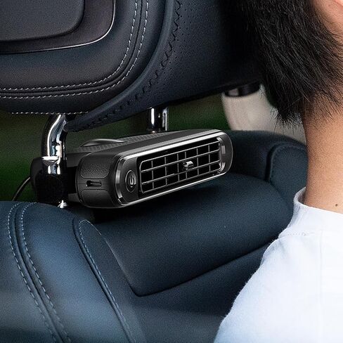 مروحة المقعد الخلفي للسيارة USB المحمولة بثلاث سرعات - مروحة مسند رأس كهربائية 5 فولت/2 أمبير لسيارات السيدان والمركبات الترفيهية والسيارات الصغيرة in Kuwait