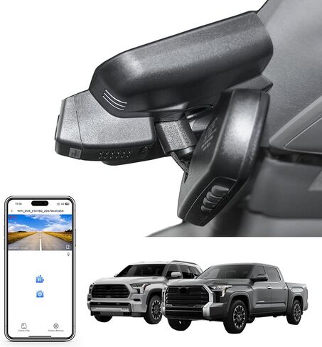 كاميرا داش 4K مناسبة خصيصًا لسيارة Toyota Tundra 2022-2026 & Sequoia 2023-2026 (الطراز B)، Limited SR SR5 TRD Pro Limited Platinum (Gen3)، فيديو UHD 2160P، واي فاي وتطبيق، سهل التركيب، GPS، بطاقة 64 جيجابايت in Kuwait
