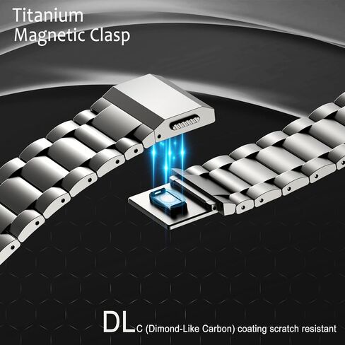 Solid Titanium Band Compatible Apple Watch Ultra&Ultra 2 49mm/Series 10 46mm,Titanium Clasp&Connectors/DLC Scratch Resistant/Adjustable for apple watch strap/26mm Max in Saudi Arabia