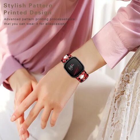 أحزمة ساعة مطبوعة بنمط كارتون فرونتي متوافقة مع سوار بديل Fitbit Versa 4/ Versa 3/ Fitbit Sense 2/Sense، سوار معصم رياضي من السيليكون الناعم للنساء والرجال والمراهقين. in Kuwait