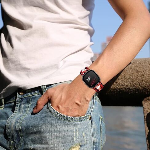 أحزمة ساعة مطبوعة بنمط كارتون فرونتي متوافقة مع سوار بديل Fitbit Versa 4/ Versa 3/ Fitbit Sense 2/Sense، سوار معصم رياضي من السيليكون الناعم للنساء والرجال والمراهقين. in Kuwait