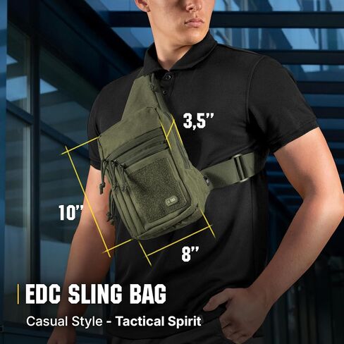 M-Tac Left-handed Tactical Sling Bag for Concealed Handgun Carry - Durable Shoulder Chest Pack with Holster for Men - Ideal for Everyday Carry & Outdoor Use in Saudi Arabia