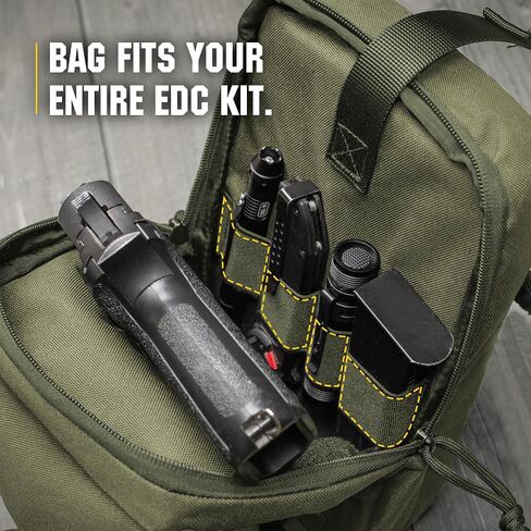 M-Tac Left-handed Tactical Sling Bag for Concealed Handgun Carry - Durable Shoulder Chest Pack with Holster for Men - Ideal for Everyday Carry & Outdoor Use in Saudi Arabia