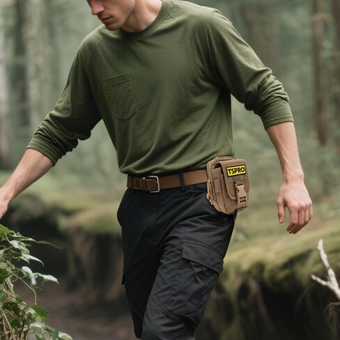 TSPRO Tactical Molle EDC Pouch Utility Tool Pouches Organizer Phone Holster Durable Belt Waist Bag Military Gear Gadget Pocket with Smartphone Pack in Saudi Arabia
