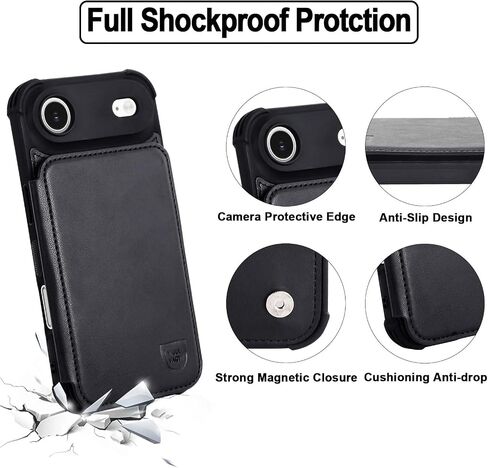 VANAVAGY متوافق مع حافظة محفظة iPhone 17 Pro مع حامل بطاقات RFID، [واقي شاشة] فتحات بطاقة من جلد البولي يوريثان بمسند مغناطيسي حافظة مقاومة للصدمات للنساء والرجال، أرجواني قرنفلي in Saudi Arabia