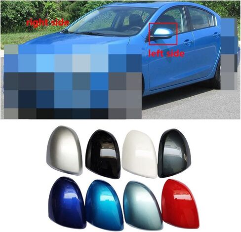 Compatible with 3 BL 2009-2013 Car Outside Reverse Mirror Cap Wing Door Side Mirror Housing (Color : No2 Gray Left)(Ice Blue Left) in Kuwait
