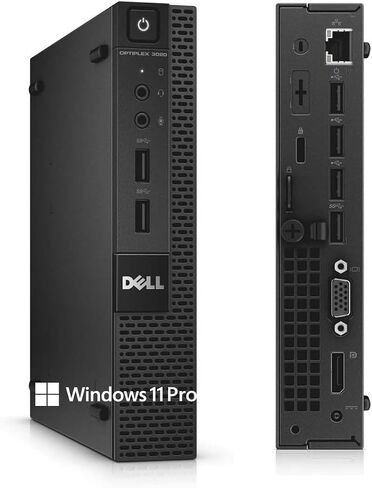 كمبيوتر سطح المكتب Dell OptiPlex 3020 Mini، Windows 11 Pro، Intel Core i3-4130T، 8GB DDR4، 128GB SSD، ماوس، لوحة مفاتيح (متجدد) in Saudi Arabia