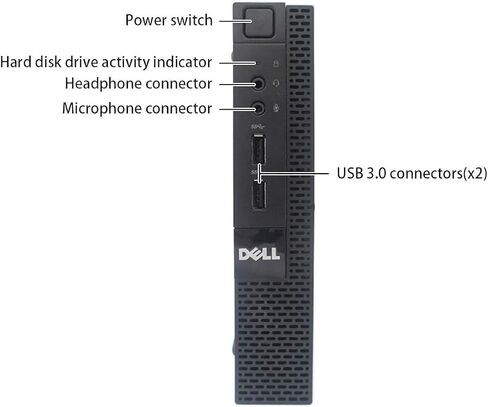 كمبيوتر سطح المكتب Dell OptiPlex 3020 Mini، Windows 11 Pro، Intel Core i3-4130T، 8GB DDR4، 128GB SSD، ماوس، لوحة مفاتيح (متجدد) in Saudi Arabia