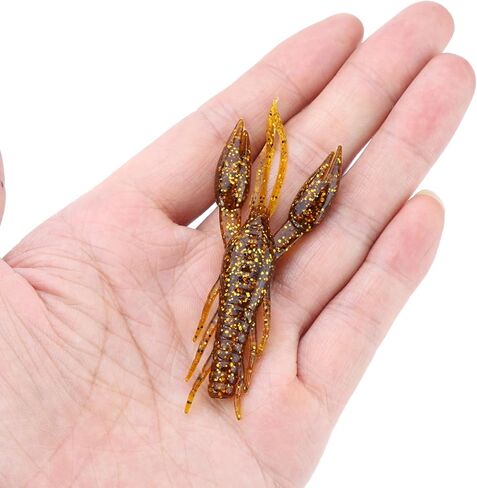 Angeln Krebscrawfish Lure, Crayfish Lure, Soft Crawfish Lures, 4pcs Artificial Fishing Lures Bait Crayfish clamp Shrimp Craw Bait for Carp Bass Fishing Freshwater Saltwater (Brown/#6) in Saudi Arabia