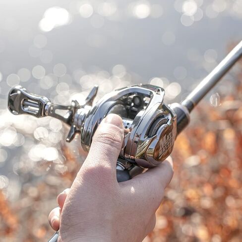 بكرة صيد السمك HAUT TON Scorpion King Baitcaster، سلسلة 300، بكرة صب الطعم بإطار من سبائك المغنيسيوم، 10+1BB، قوة سحب 7.2:1,35 رطل، مملح ومياه عذبة للأسماك الداخلية والخارجية in Kuwait