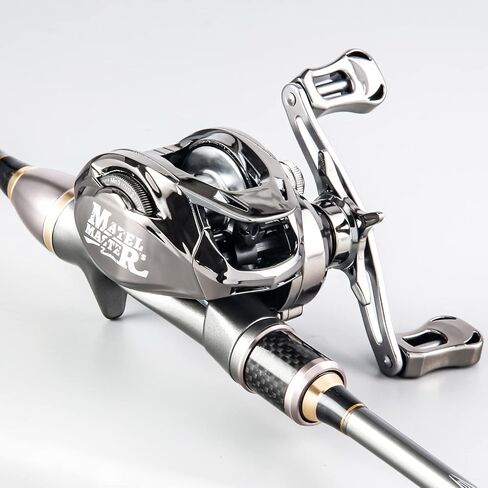 بكرة صيد السمك HAUT TON Scorpion King Baitcaster، سلسلة 300، بكرة صب الطعم بإطار من سبائك المغنيسيوم، 10+1BB، قوة سحب 7.2:1,35 رطل، مملح ومياه عذبة للأسماك الداخلية والخارجية in Kuwait